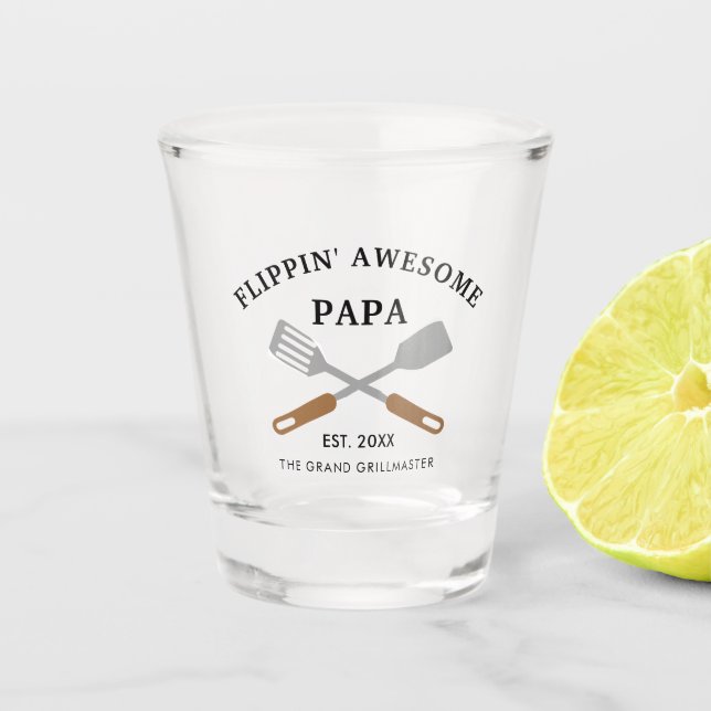 Vaso De Chupito Flippin asombroso papá BBQ Gag (Anverso)