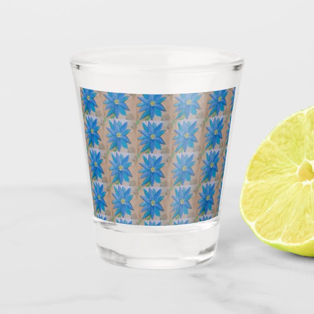 Vaso De Chupito Flor azul (Anverso)