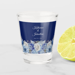 Vaso De Chupito Flor azul acuarela con dinero/danza de tiro-