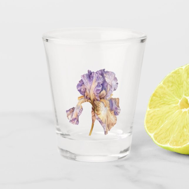 Vaso De Chupito Flor de iris púrpura (Anverso)