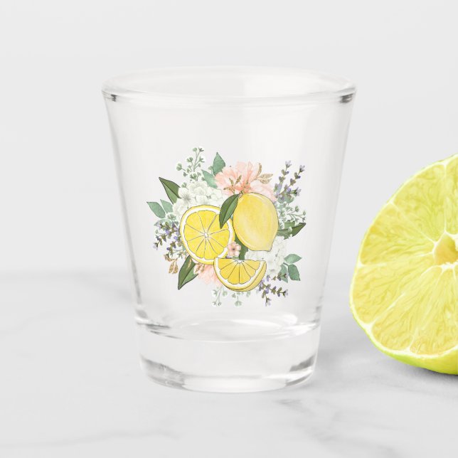 Vaso De Chupito Flor de limón amarillo (Anverso)