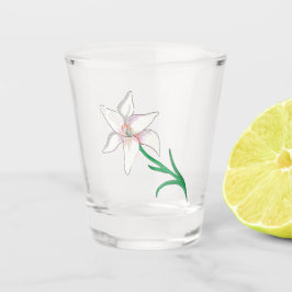 Vaso De Chupito Flor de Lirio Blanco
