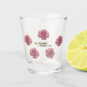Vaso De Chupito Flor de Rosa Dusky Vintage Floral personal