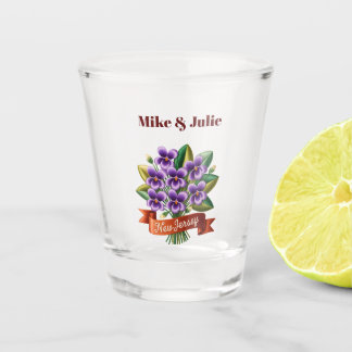 Vaso De Chupito Flor Personalizada del Estado de Nueva Jersey