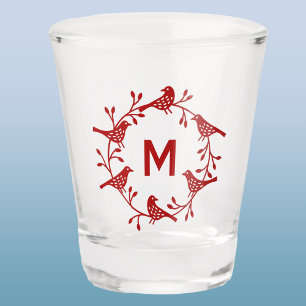 Vaso De Chupito Flor y pájaro de Monograma