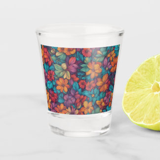 Vaso De Chupito Floral Abstracta colorida #323
