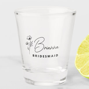 Vaso De Chupito Floral de Bridesmaid Personalizada Moderna y Simpl