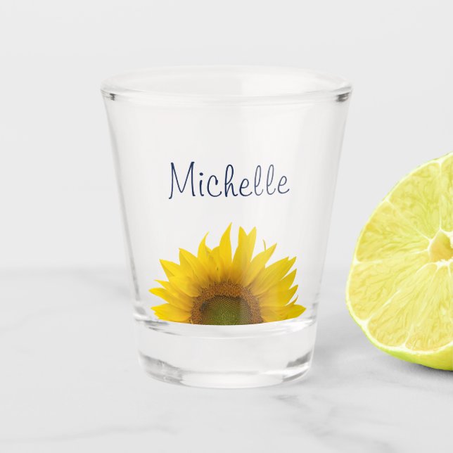 Vaso De Chupito Floral de país personalizada  (Anverso)