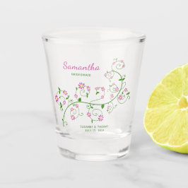 Vaso de chupito floral personalizado para dama de 