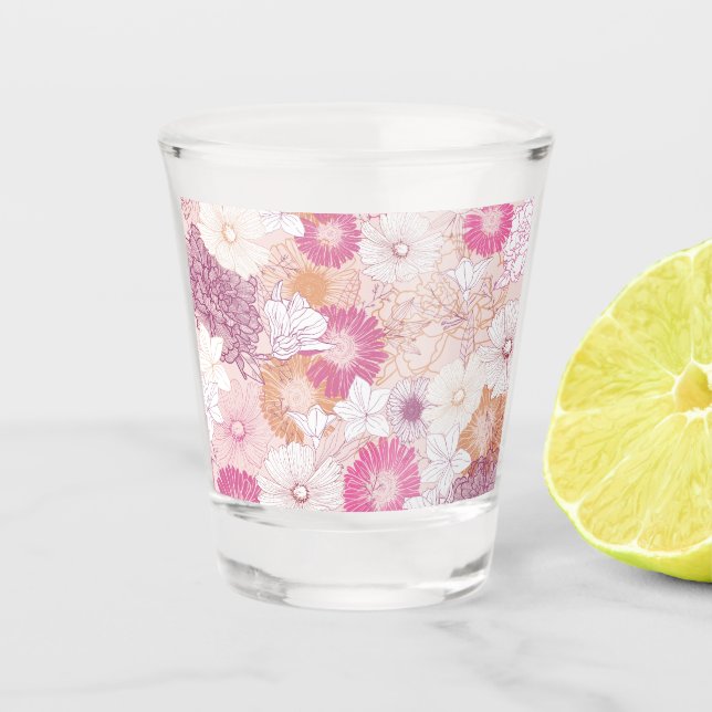 Vaso De Chupito Floral sin Costuras  (Anverso)
