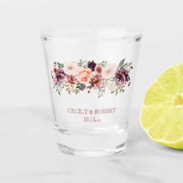 Vaso De Chupito Flores de acuarela rústica otoñal Favor de la boda