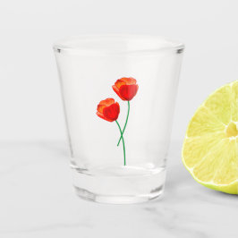Vaso De Chupito Flores de amapola roja