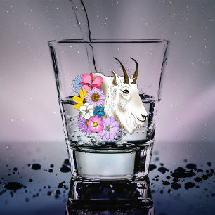 Vaso De Chupito Flores de cabra de Montaña Blanca