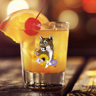 Vaso De Chupito Flores de león de la montaña Cougar Puma
