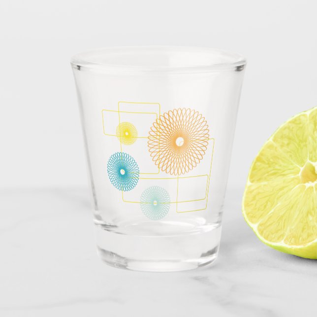 Vaso De Chupito Flores de los años 50 (Anverso)