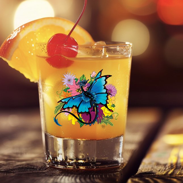 Vaso De Chupito Flores de mariposa azul Dragon (Subido por el creador)