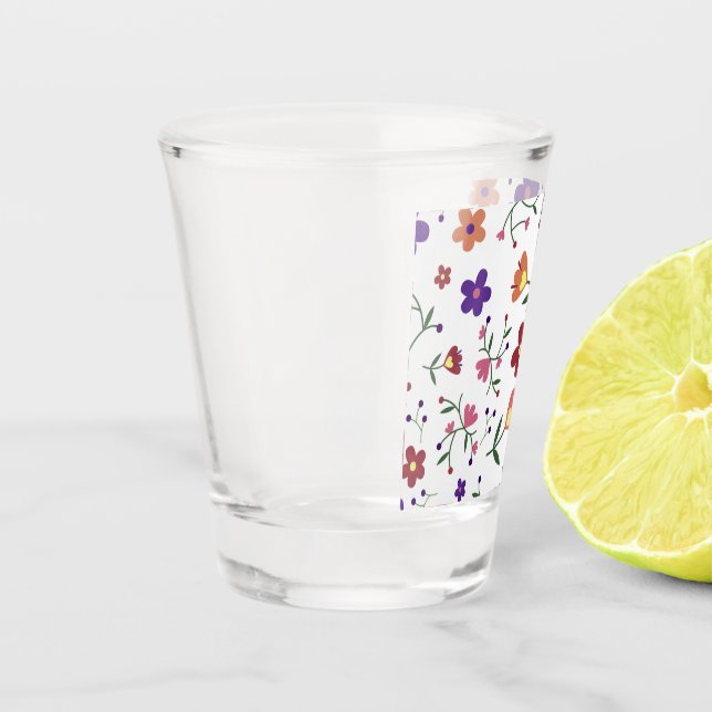 Vaso De Chupito flores de patrón- (Izquierda)