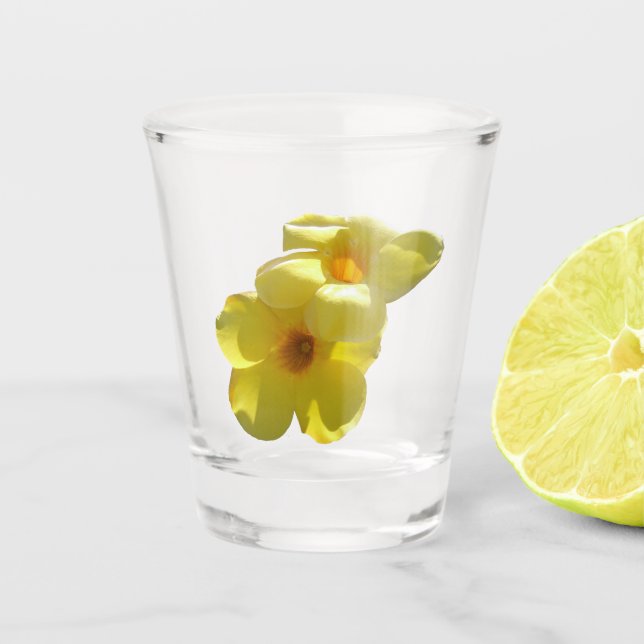 Vaso De Chupito Flores de trompeta doradas I (Anverso)