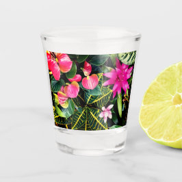 Vaso De Chupito Flores rosas, plantas tropicales
