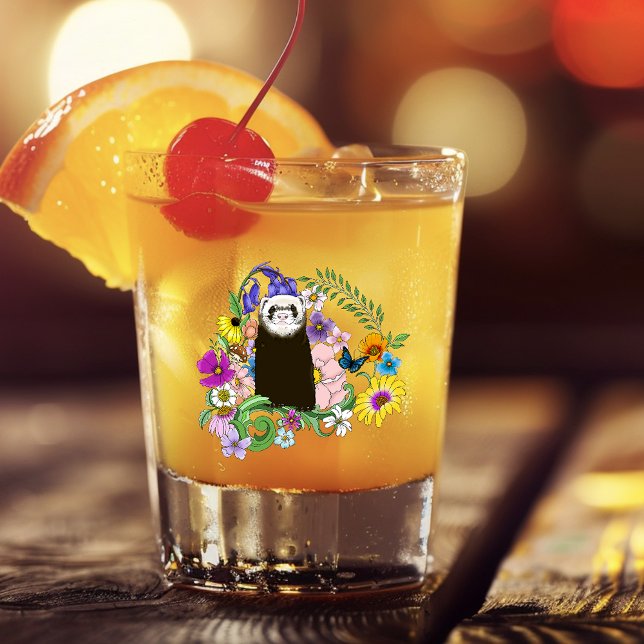 Vaso De Chupito Flores silvestres de hurón sable lindo bosque verd (Subido por el creador)