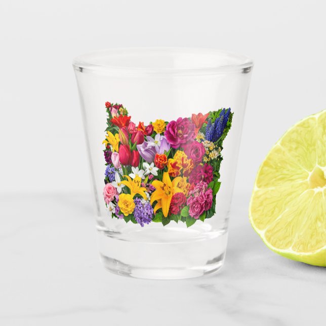 Vaso De Chupito Flores Silvestres de Oregón (Anverso)