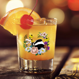 Vaso De Chupito Flores Silvestres de Tejón Bosque Hongos Verde Sal