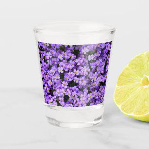 Vaso De Chupito Flores violetas incendiadas violetas de vidrio