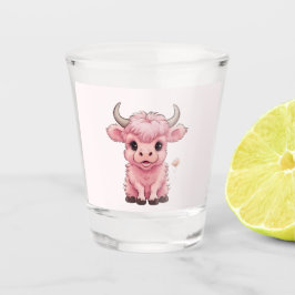 Vaso De Chupito Fluffy Pink Highlands Scottish Cow