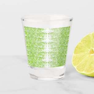 Vaso De Chupito fondo verde y blanco con puntos pequeños
