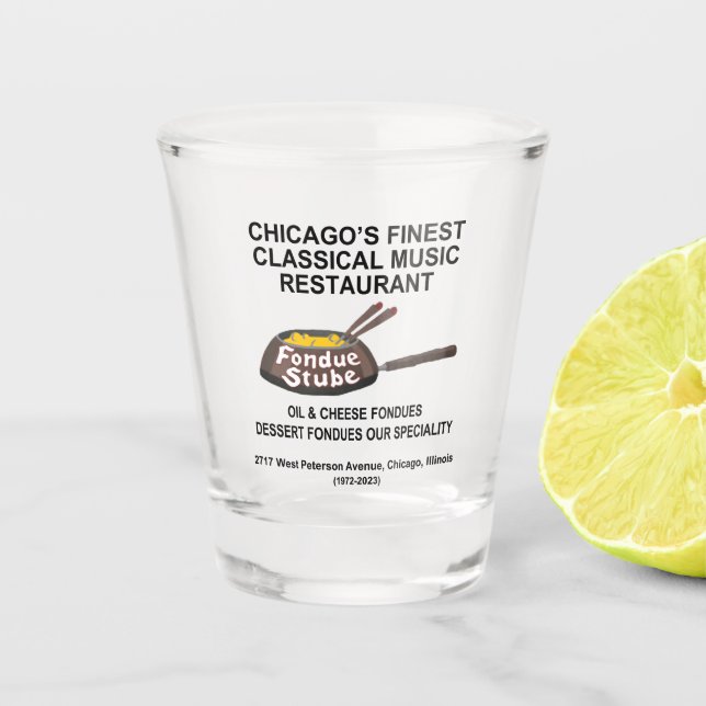 Vaso De Chupito Fondue Stube, Chicago, Illinois (Anverso)