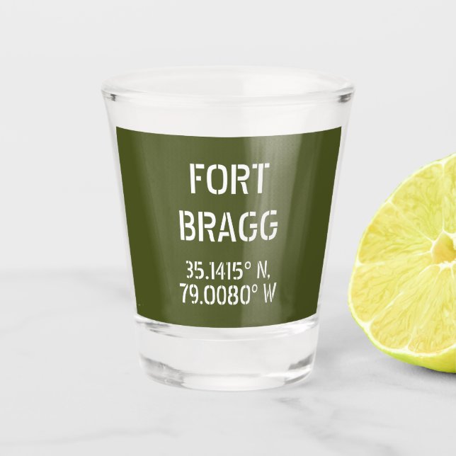 Vaso De Chupito Fort Bragg Latitude Longitud (Anverso)