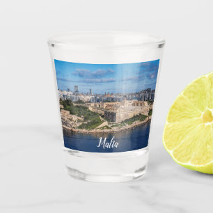 Vaso De Chupito Fort Manoel y Sliema desde La Valeta, Malta