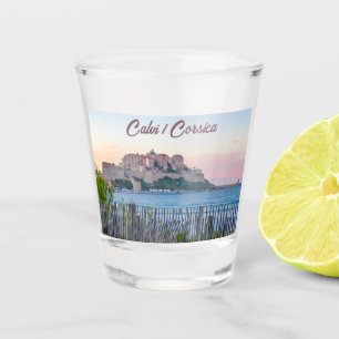 Vaso De Chupito Fortaleza Calvi en Córcega, Francia durante el ata