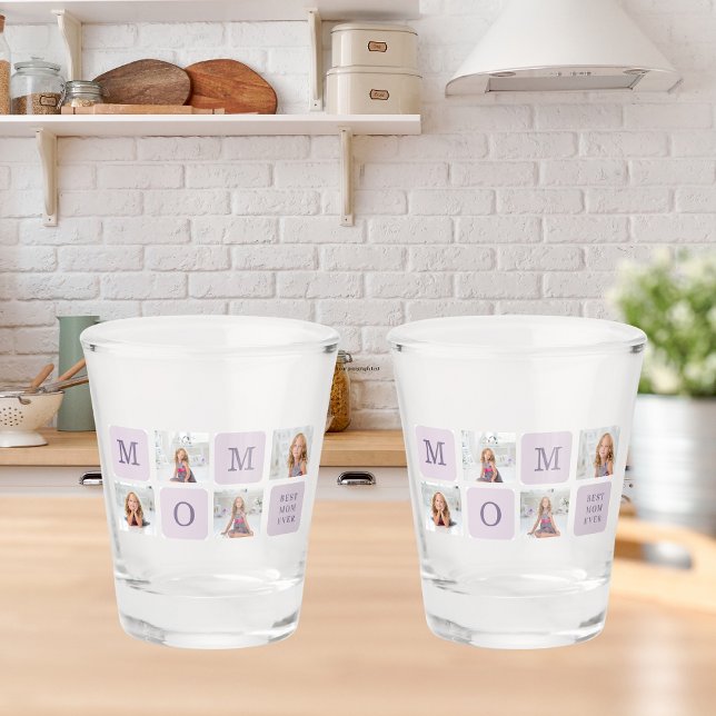 Vaso De Chupito Foto Collage moderna de la mejor mamá del regalo p (Subido por el creador)