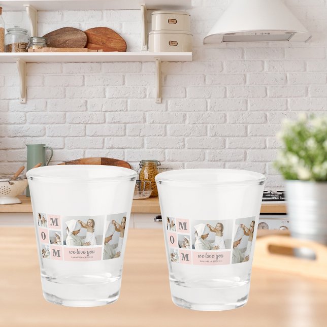 Vaso De Chupito Foto Collage moderna de la mejor mamá jamás regalo (Subido por el creador)