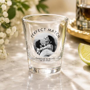Vaso De Chupito Foto de boda personalizada moderna minimalista ele