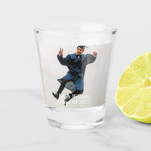 Vaso De Chupito Foto de graduación personalizada (Anverso)