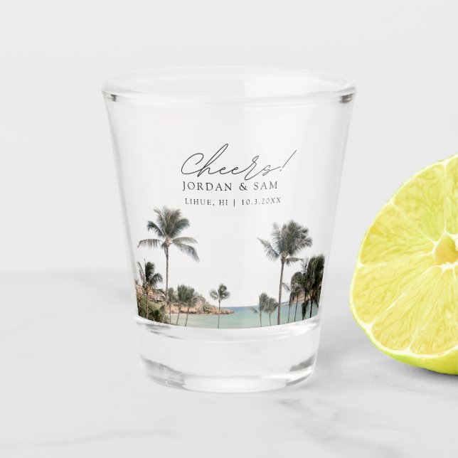 Vaso De Chupito Foto De Lihue Kauai Boda Favor De La Salud Vidrio  (Anverso)