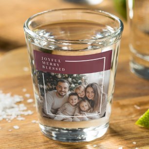 Vaso De Chupito Foto de Navidad personalizada Alegre Feliz Bendita