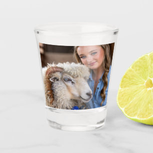 Vaso De Chupito Foto de oveja de exposición de ganado personalizad