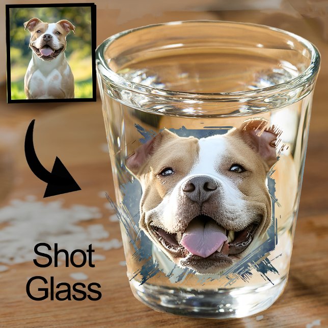 Vaso De Chupito Foto de perro de Pitbull, amante de la mascota Gru (Subido por el creador)