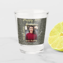 Vaso De Chupito Foto de Silverglitter 20 cumpleaños fecha de añadi