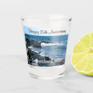 Vaso De Chupito Foto del Océano Atlántico con olas aplastantes