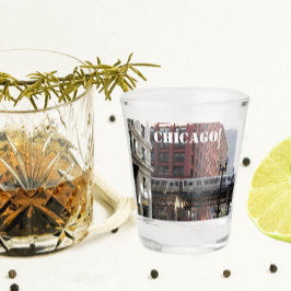 Vaso De Chupito Foto del tren elevado de Chicago Loop