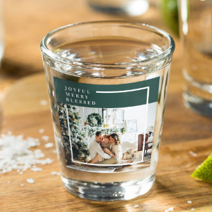 Vaso De Chupito Foto familiar moderna   Joyful Merry Blessed   Ver