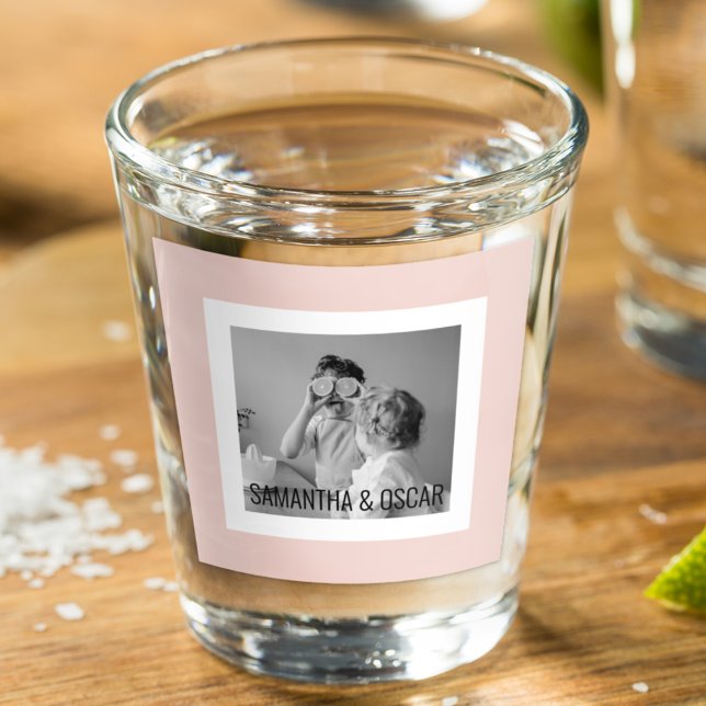 Vaso De Chupito Foto familiar moderna Pastel Regalo sencillo rosa (Subido por el creador)
