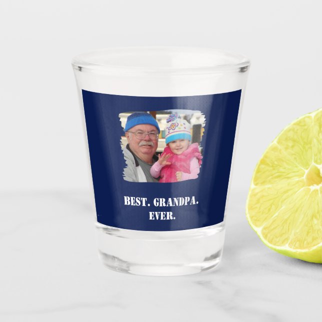 Vaso De Chupito Foto familiar personalizado Abuelo Nonno Mejor Abu (Anverso)