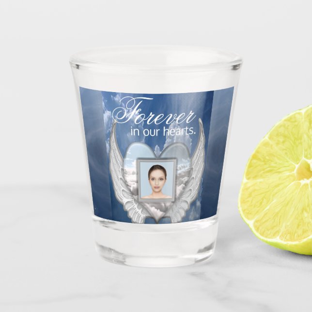 Vaso De Chupito Foto Memorial Angel Wings Glass Shot (Anverso)