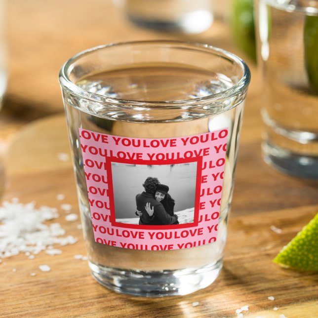 Vaso De Chupito Foto moderna | Red & Pink Love You Valentines Gift (Subido por el creador)