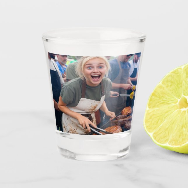 Vaso De Chupito Foto personalizada de concurso de BBQ (Anverso)